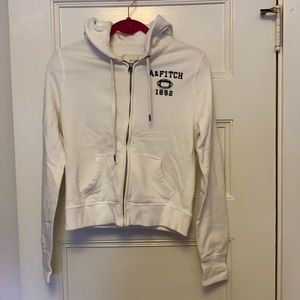 Abercrombie and Fitch Large White Zip Up Sweatshirt